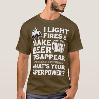 Camiseta Mens I Light Fires E Faz A Cerveja Desaparecer Eng