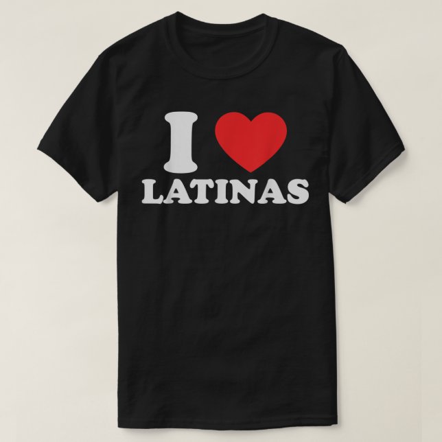 Camiseta Mens I Love I Heart Latinas Tshirt Engraçado Red H (Frente do Design)