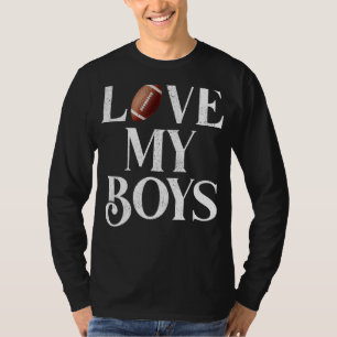 Camiseta Mens I Love My Boys American Football Pai Padre'