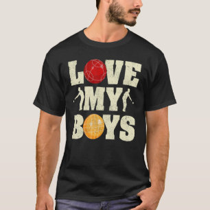 Camiseta Mens I Love My Boys Bocce Dia de os pais Bocce Pai
