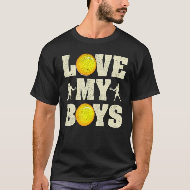 Camiseta Mens I Love My Boys Lacrosse Dia de os pais (Frente)