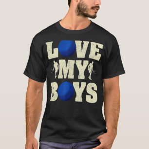 Camiseta Mens I Love My Boys Racquetball Dia de os pais Rac