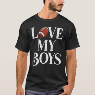Camiseta Mens I Love My Boys Rugby Pai Dia de os pais