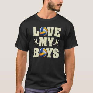 Camiseta Mens I Love My Boys Voleibol Dia de os pais