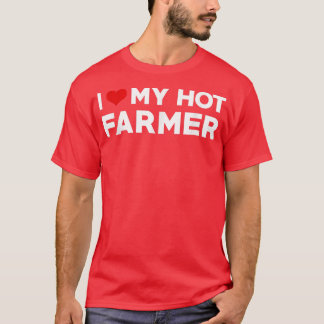 Camiseta Mens I Love My Hot Husband Farmer Fiance
