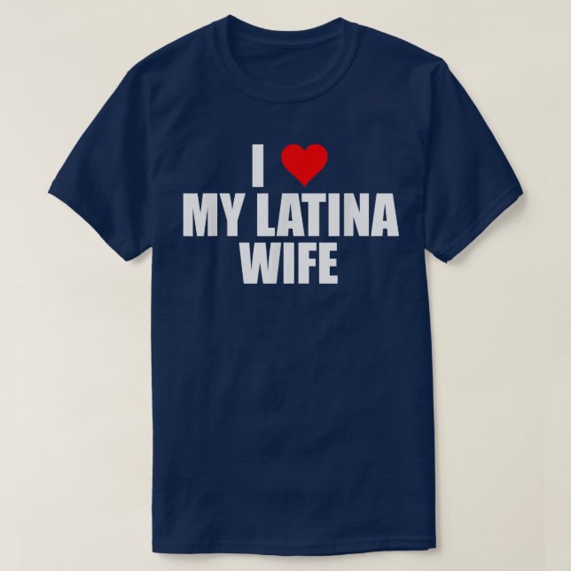 Camiseta Mens I Love My Latina Wife Cute Husband Matando P (Frente do Design)