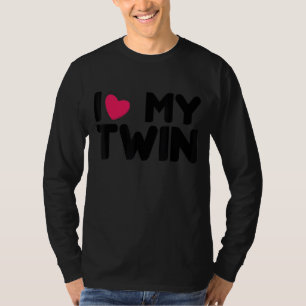 Camiseta Mens I Love My Twin I Heart My Twin Family