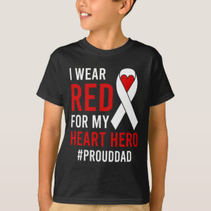 Camiseta Mens I Veste Red Proud Chd Warrior Padre Chd Aware