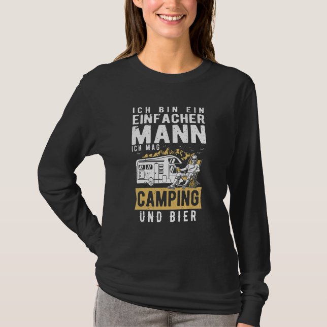 Camiseta Mens Ich Caixa Ein Einfach Mann Ich Mag Camping Un (Frente)