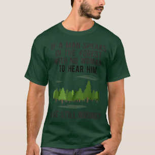 Camiseta Mens If a Man Speaks in The Forest With No Woman t
