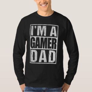 Camiseta Mens Im A Gamer Pai Retro Vintage Video Game Fathe