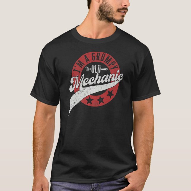 Camiseta Mens I'm A Grumpy Old Mechanic Funny Car Mechanic  (Frente)