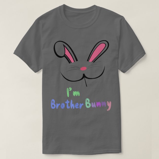 Camiseta Mens I'm The Brother Bro Bunny Cute Matching Famil (Frente do Design)