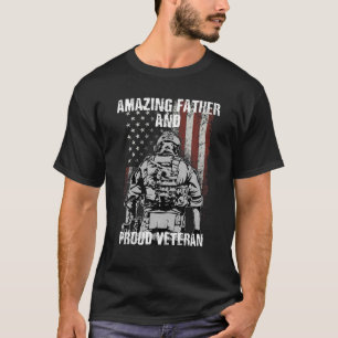 Camiseta Mens Incrível Pai E Pai Veterano Orgulhoso, Avô