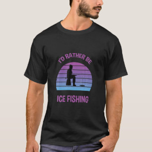 Camiseta Mens I'Preferencialmente Sê A Pesca Do Gelo Retro 