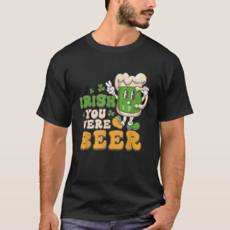 Camiseta Mens Irish Você Era Beer Groovy Green Beer Rua Pat