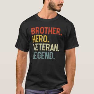 Camiseta Mens Irmão Herói Lenda Veterana Dia dos Pais