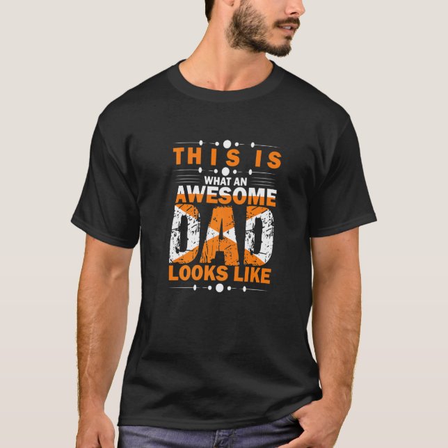 Camiseta Mens Isto É O Que Um Pai Incrível Parece Preto (Frente)