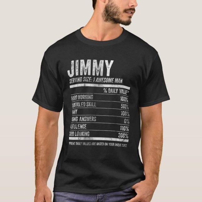 Camiseta Mens Jimmy Nutrition Personalized Name Funny Name (Frente)