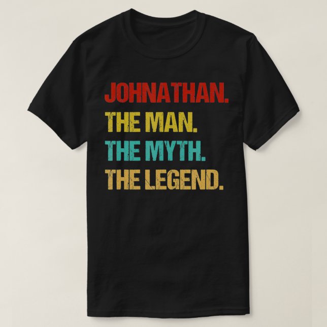 Camiseta Mens Johnathan O Homem O Mito A Lenda (Frente do Design)