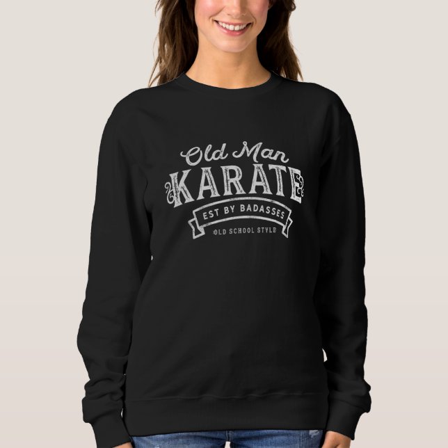 Camiseta Mens Karate Old Man Karate Estilo Vintage (Frente)