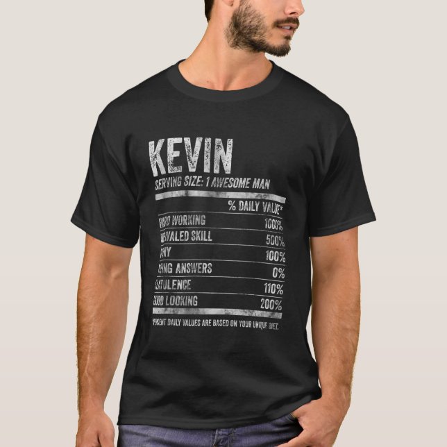 Camiseta Mens Kevin Nutrition Personalizado Name Shirt Engr (Frente)