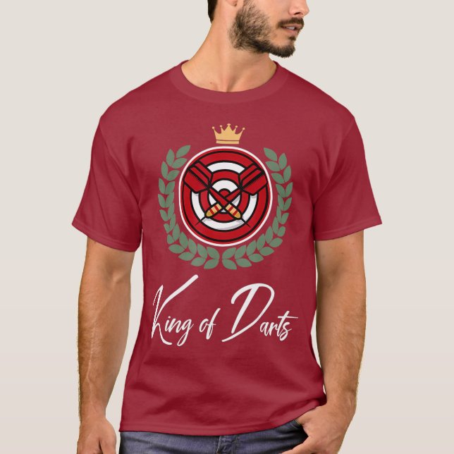 Camiseta Mens King of Darts - 180 Bullseye Best Dart (Frente)