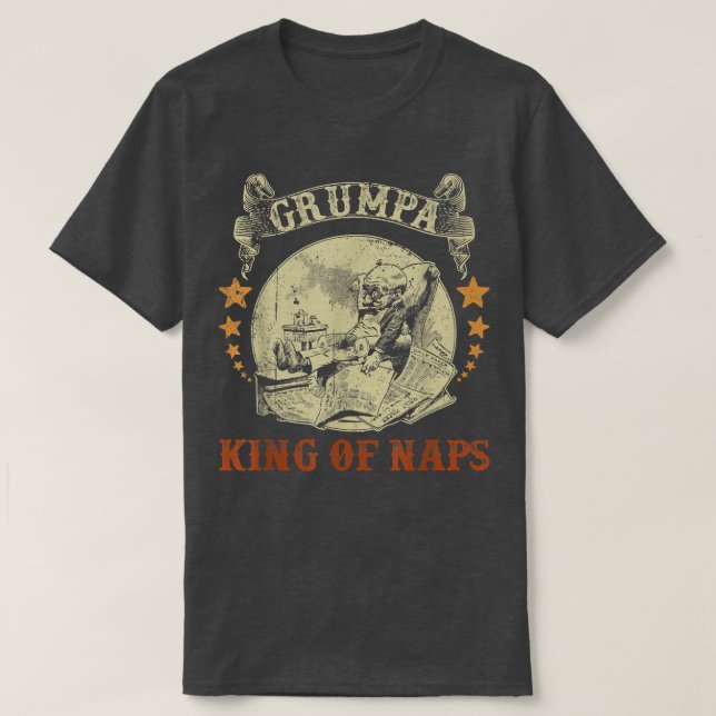 Camiseta Mens King Of Naps Grumpa Dormindo Avô  (Frente do Design)