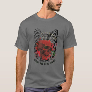 Camiseta Mens King Para O Crânio Gótico Ósseo E Tatuagem