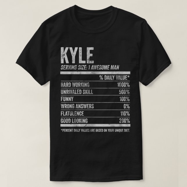 Camiseta Mens Kyle Nutrition Personalizado Name (Frente do Design)