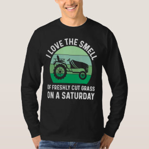 Camiseta Mens Lawn Mower Pai Landscaping Yard Work Cut Gra