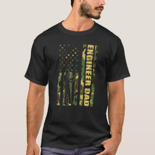 Camiseta Mens Legal American Flag Camouflage Engenheiro Fa