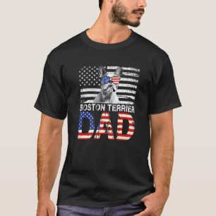 Camiseta Mens Legal Boston Terrier Pai Eua Flag Patriótico