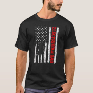 Camiseta Mens Legal Dia de os pais Americano Flag Eletrônic