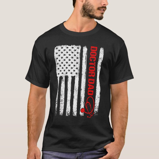 Camiseta Mens Legal Dia de os pais Americano Flag Pai 4t (Frente)