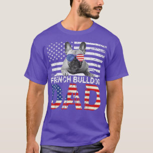 Camiseta Mens Legal do Buldogue Francês Pai EUA Bandeira Pa