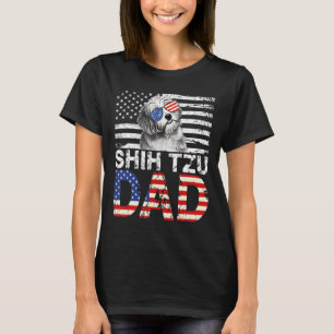 Camiseta Mens Legal Shih Tzu Pai Usa Flag Pais Patrióticos