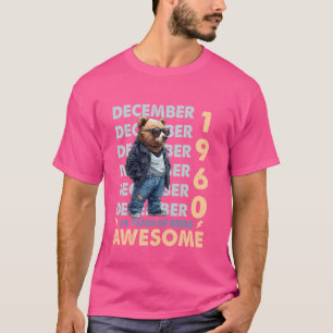 Camiseta Mens Legend Dezembro 1960 64th Birthday Bear 64 Ye