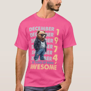 Camiseta Mens Legend Dezembro 1974 50º Aniversário do Urso 