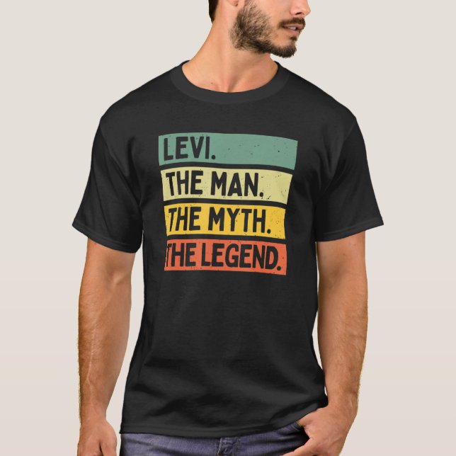 Camiseta Mens Levi O Homem O Mito Que A Legenda Personaliza (Frente)