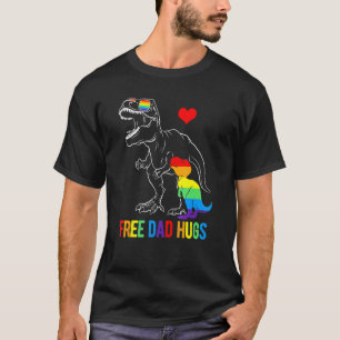 Camiseta Mens Lgbtq Abraços De Pai Livre Dinossaur Rex Pai 