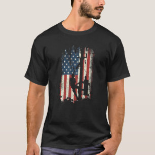 Camiseta Mens Lineman American Flag Electrical Cable Linem
