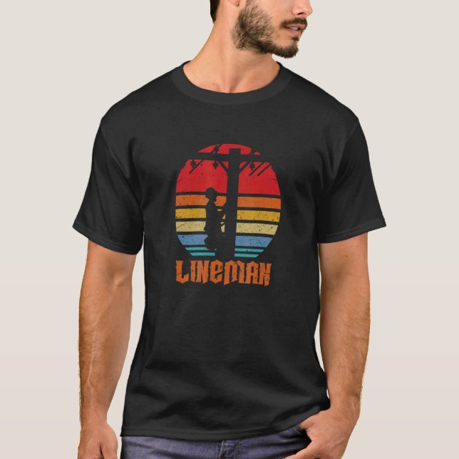 Camiseta Mens Lineman Elétrico Line Worker Vi (Frente)