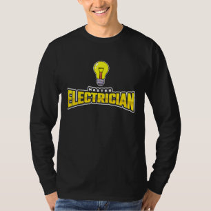 Camiseta Mens Lineman Light Bulb Electricity Master Electri