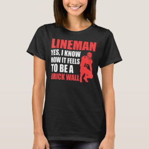 Camiseta Mens Lineman para ser uma parede de tijolos Linema