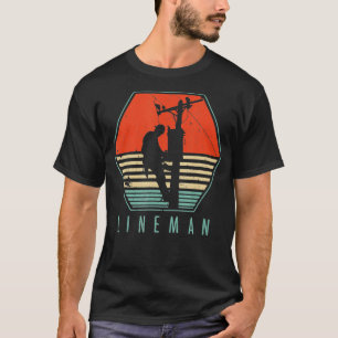 Camiseta Mens Lineman Vintage - Presente Elétrico