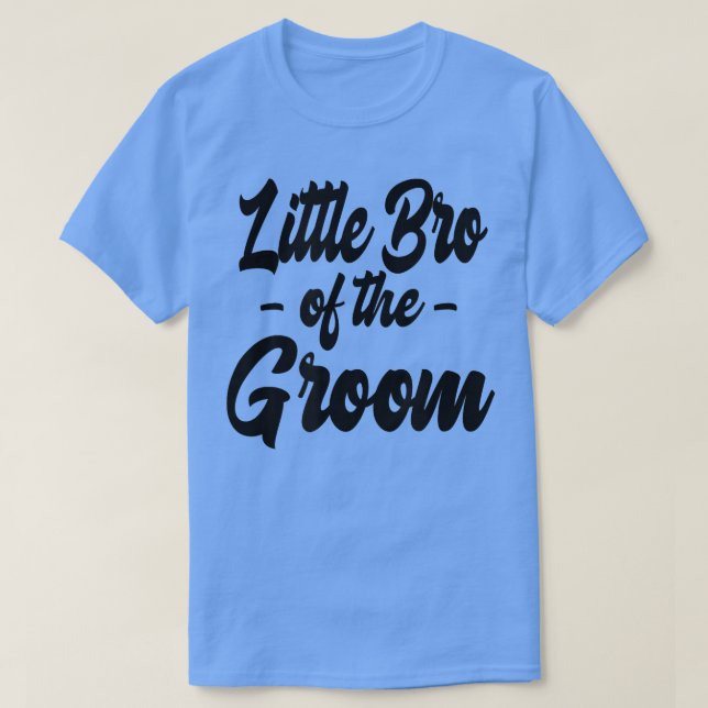 Camiseta Mens Little Bro do Solteiro do Groom Correspondend (Frente do Design)