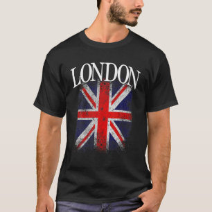 Camiseta Mens London Vintage Retro British Flag Engraçado