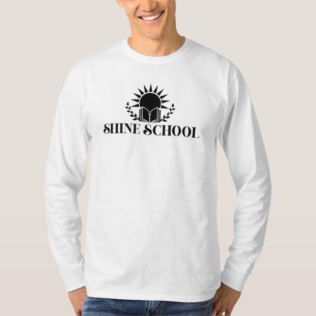 Camiseta mens long sleeve black logo (Frente)