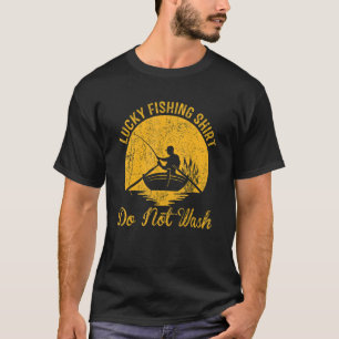 Camiseta Mens Lucky Fisheries Não Lave Pai Pescador
